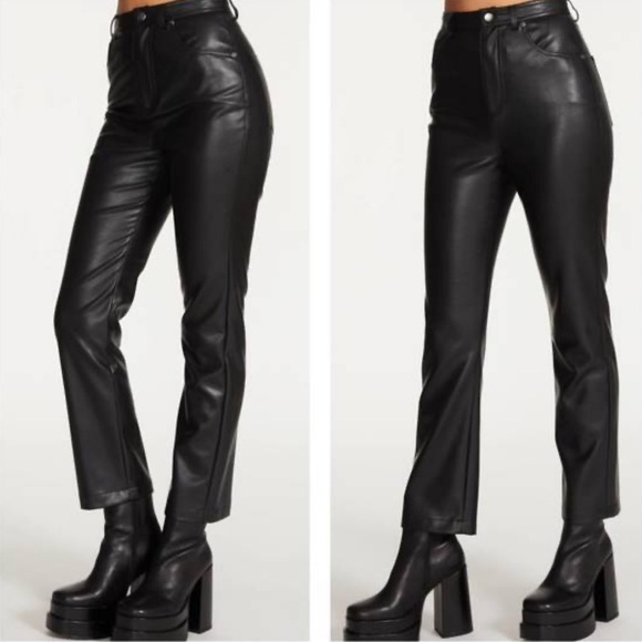 NWT Steven Madden Faux Leather Pant in Black - Picture 4 of 12